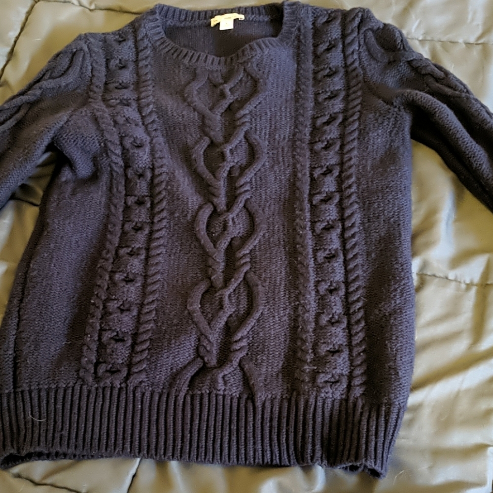 Gap navy blue cable knit pullover